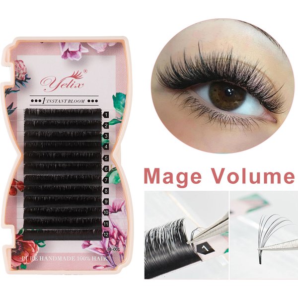 Yelix Mega Volume Lashes Easy Fanning Individual Eyelash Extensions Easy Fan Eyelash Natural Professional Eyelashes For Building