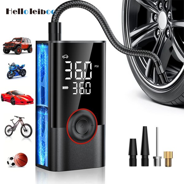LEIBOO Kabelloser Auto-Luftpumpe 4000mAh Tragbarer Luftkompressor für Auto, Motorräder, Fahrräder 150PSI Elektrischer Reifenfüller