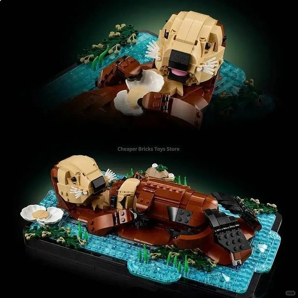 Nouveau et populaire ensemble de 1234 pièces de blocs de construction flottants créatifs sur le thème marin, modèle d'assemblage d'animaux marins amusant, cadeau pour les amis
