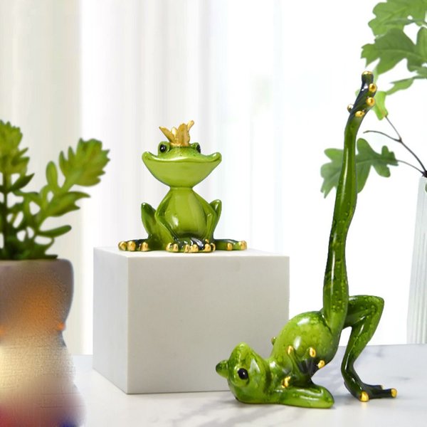 Décoration de table artificielle pour la maison et le jardin, sculpture l'inventaire à collectionner, statue, figurine, yoga, grenouilles, grenouille