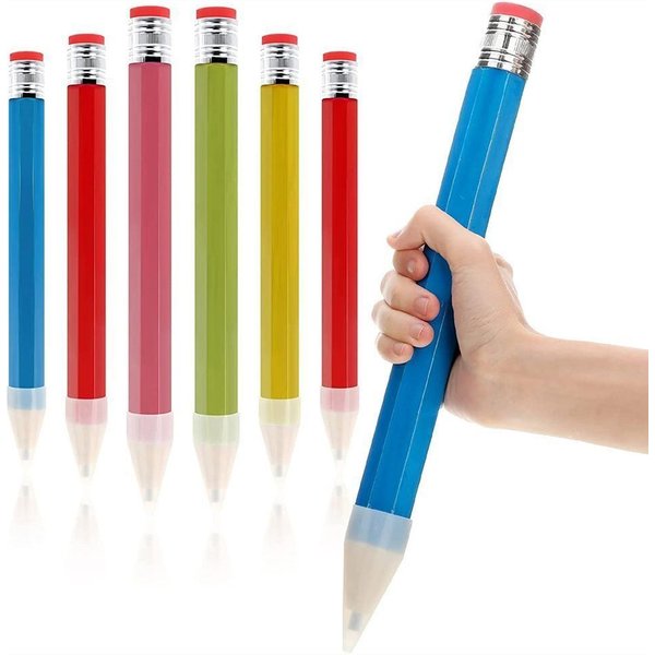 Grand crayon en bois de 35cm avec gomme pour artiste peintre, fourniture scolaire et de bureau, idée cadeau