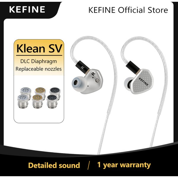 KEFINE Klean SV 10 mm DLC-Membran, dynamischer Treiber, kabelgebundene HiFi-IEM-Ohrhörer mit Metallgehäuse und abnehmbarem 0,78 mm 2-Pin-Anschluss