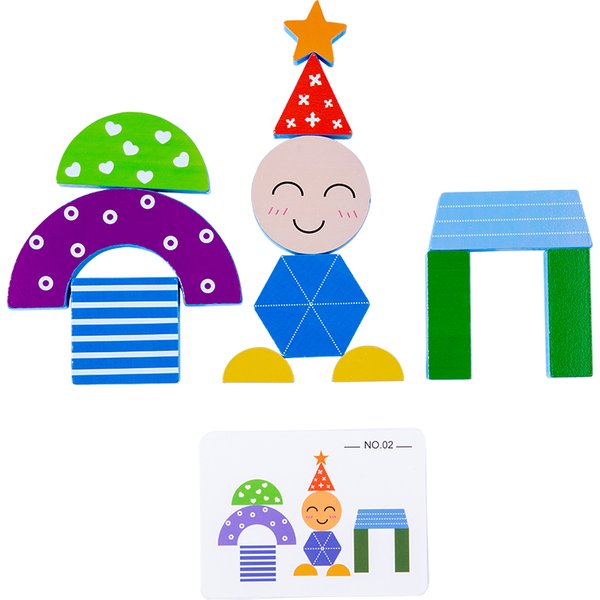 Puzzle de géométrie magique Montessori pour enfants, 7 blocs de jouets dos pour enfants, jeux de cubes, apprentissage précoce, visage proxy, pfvoltage