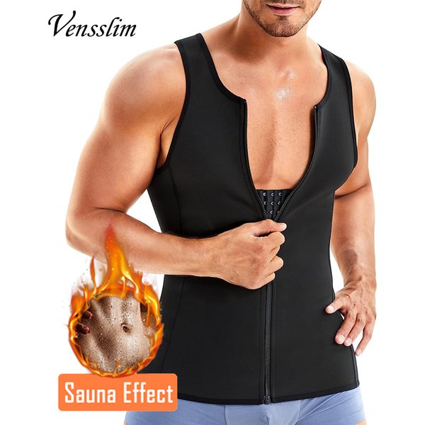 Vensslim hommes Shapewear minceur corps Shaper Compression chemise avec fermeture éclair ventre contrôle taille formateur sueur Sauna Corset