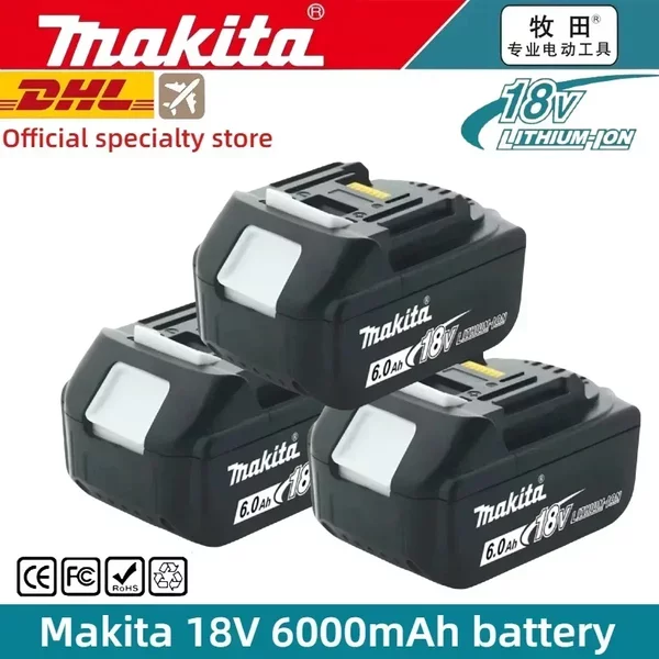 18 V Original-Makita-Akku, wiederaufladbarer Werkzeugakku mit LED-Anzeige für Elektrowerkzeug-Akku und Ladegerät der Makita LXT-Serie