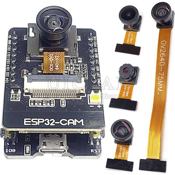 Kit de module caméra ESP32-CAM original, WiFi 2,4 GHz, Bluetooth, 8 Mo de PSRAM, module caméra OV2640, 66 120 160 degrés, vision nocturne 850 nm