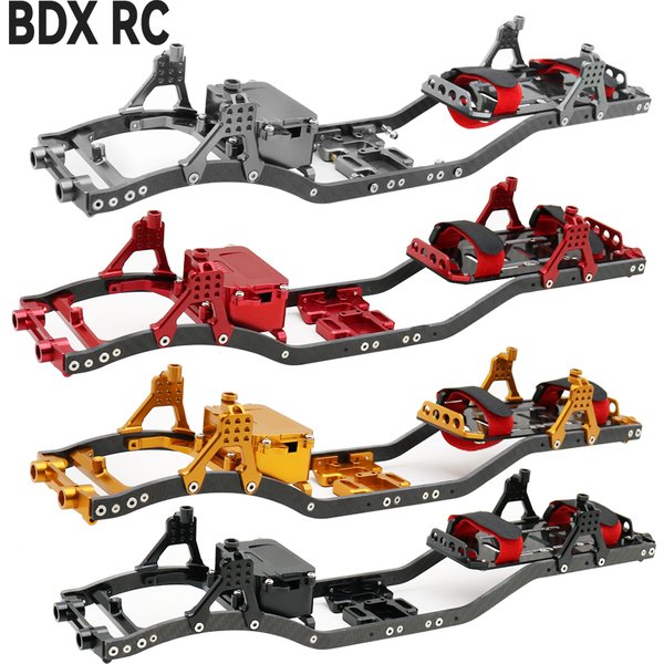 Poutre en Fiber de carbone sur chenilles RC 4MM CNC, cadre de châssis de voiture en métal, Kit de pièces pour camion tout-terrain Axial SCX10 II Rock, 1/10