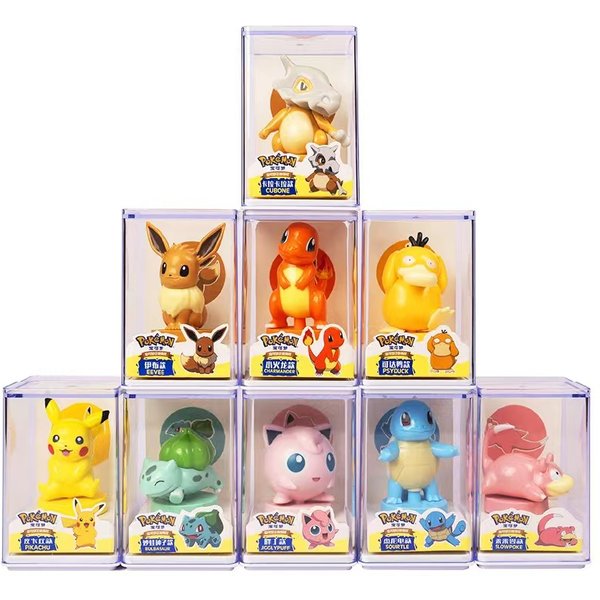 9 Stile Pokemon Actionfiguren Spielzeug Pikachu Squirtle Cubone Seal Cartoon-Serie Anime-Modell Ornamente Geburtstagsgeschenk