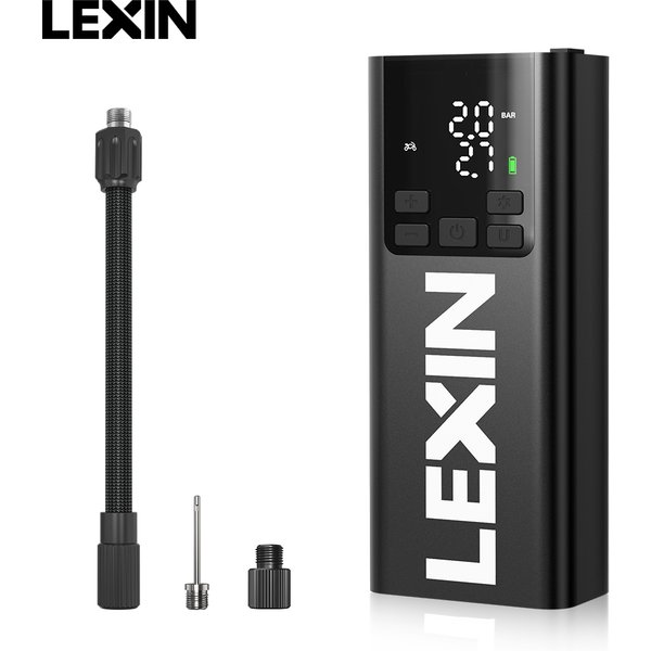 Lexin P5 Intelligente Luftpumpe, 5000 mAh, für Motorräder, Reifenfüller, Fahrradboot, mit LED-Digital- und voreingestelltem Druck