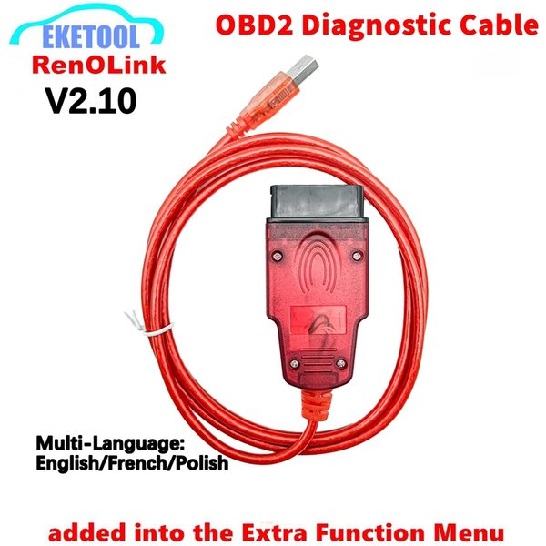 Renolink V2.10 OBD2 Kabel für Renault Auto ECU Tuning/ECM UCH Schlüsselprogrammierer Schnittstelle Professioneller Codeleser Mehrsprachig
