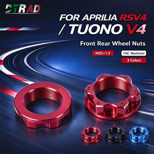 M25X1.5 CNC-Aluminium-Vorderrad- und Hinterrad-Achsmutter für APRILIA RSV4 / TUONO V4 Factory Shiver 750 RSV 1000 Dorsoduro 750/1200