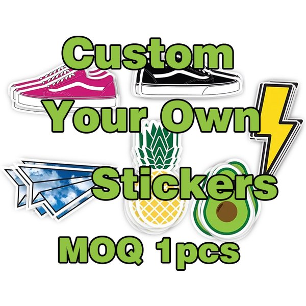 Custom Stickers Pvc With Logo Name Waterproof Transparen Die Cut Square Rectangle Vinyl Personalized For Skateboard Car Laptop
