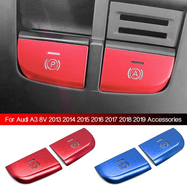 Für Audi A3 8V 2013 2014 2015 2016-2019 2 Stück Auto-Styling Handbrems- und Schaltknopf-Abdeckung Zierleiste Aufkleber Innenraum-Sticker