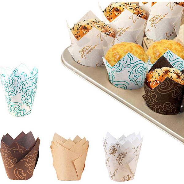 50Pcs Cupcake Papier Tassen Tulpe Muffins Papier Formen Tasse Fall Cupcake Liner Backen Werkzeuge Kuchen Wrapper Für Hochzeit Party zubehör