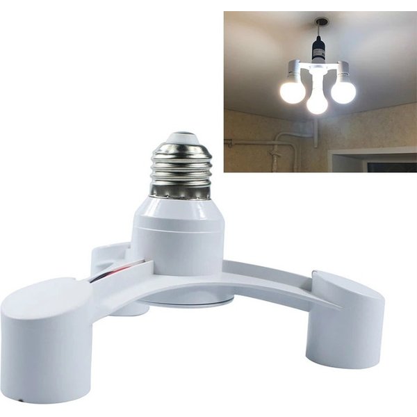 Support adaptateur de répartiteur de douille d'ampoules LED étendues 3 en 1 E27 à E27 pour Studio Photo