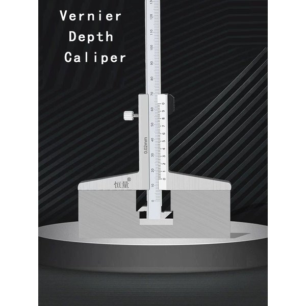 HENGLIANG Poinçonneuse de profondeur à vernier 0-150 0-200 0-300 0-500 0-600 en acier au carbone, jauge de profondeur polyvalente avec tête de mesure détachable