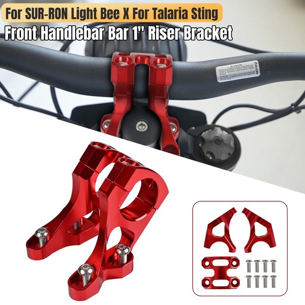 1 Paar Motorrad-Vorderlenkerhalterungen 1 Zoll Riser-Halterung aus Aluminiumlegierung Rot für SUR-RON Light Bee X für Talaria Sting alle Baujahre