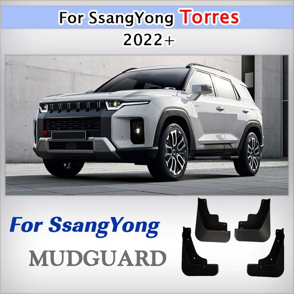 Garde-boue pour KGM SsangYong Torres 2022 2025 2026 – Lot de 4 pare-boue sur mesure, accessoires de protection anti-éclaboussures EVX J100 U100