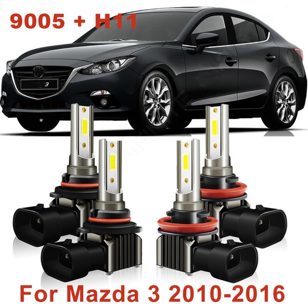 4X9005 Car LED Headlight Bliub Ultra Bright High Low Beam Bright Replacement Lamp for Mazda 3 2016 2015 2014 2013 2012 2011 2010