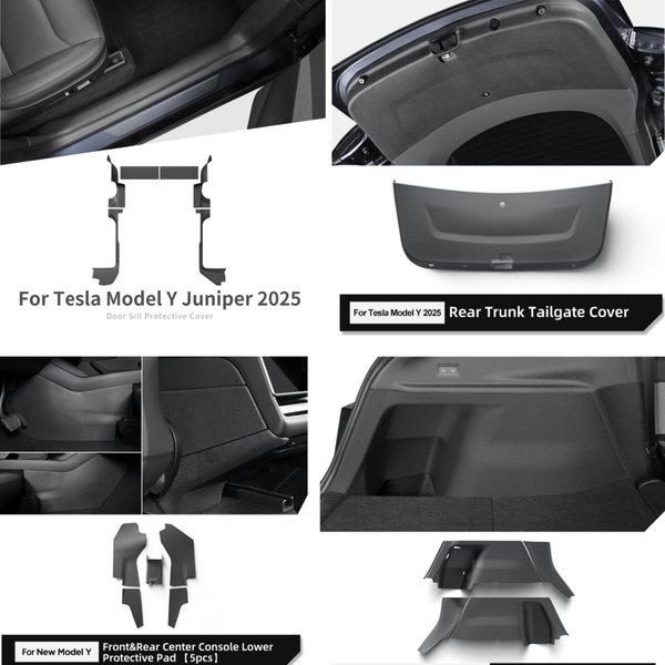SMABEE Schmutzabweisende Schutzauflage pour Tesla Model Y Launch 2025 2026 Juniper Mittelkonsole Seitliche Anti-Kick-Auflage TPE Accessoire