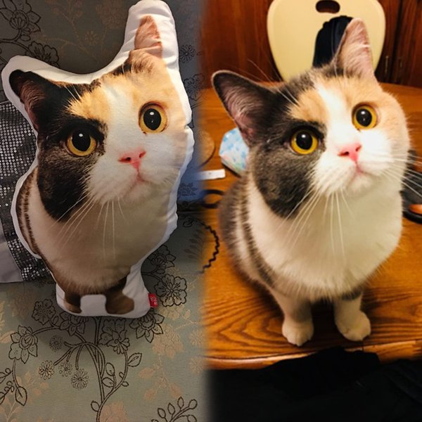 Coussins personnalisés en forme d'animaux, coussin amusant personnalisé avec animal/photo/personnes, impression photo 3D double face, pour anniversaire, remerciement
