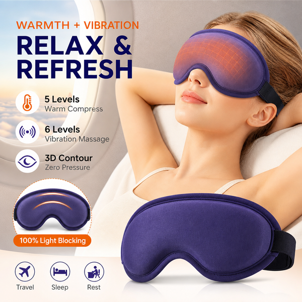 Elektrische Dampf-Augenmaske, 3D-Massage, konstante Temperatur, heiße Kompresse, intelligentes Timing, Schlafschattierung, lindert Ermüdung der Augen