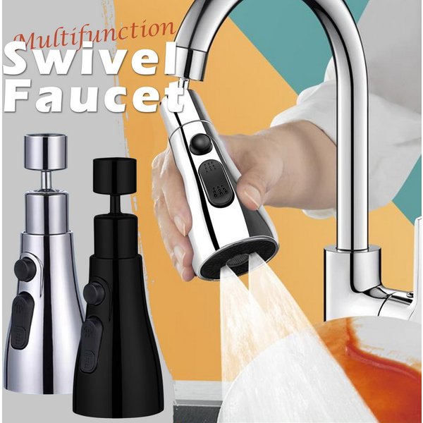 Universel 360 ° Aérateur d'extension de robinet de cuisine rotatif, filtre anti-éclaboussures en plastique, robinet de lavabo de cuisine, buse de barboteur aérateur