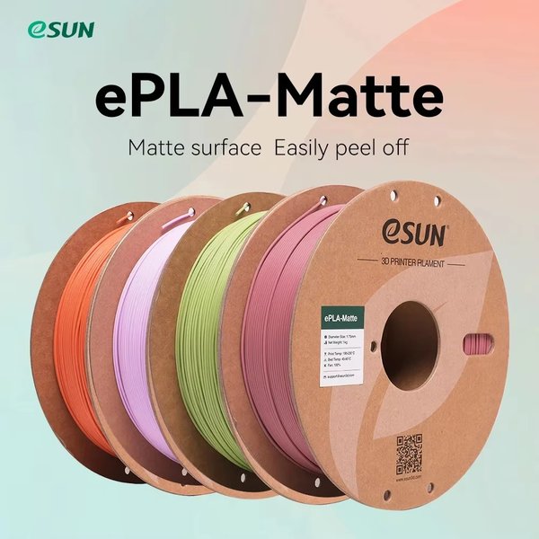 ESUN PLA Mattes 3D-Drucker-Filament 1,75 mm, Abmessungsgenauigkeit +/- 0,03 mm, 1 kg (2,2 LBS) Spule, 3D-Druckmaterial für 3D-Drucker