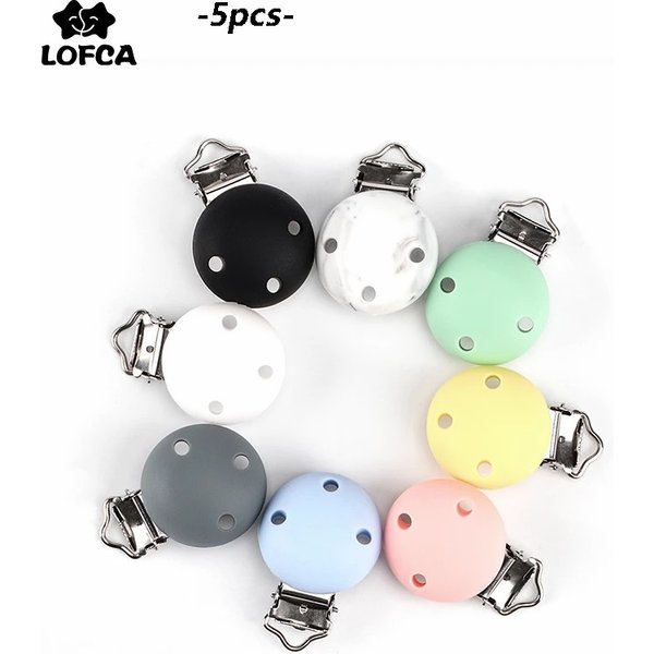Lofca Clip en Silicone 5 pièces sucettes pour bébé pour bricolage sucette chaîne soins infirmiers dentition bébé cadeaux de qualité alimentaire gratuit BPA bébé