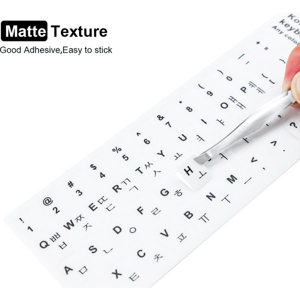 3pcs White Keyboard Sticker for Russia Korean Arabic Spanish Keyboard Replacement, Universal Stickers for Computer