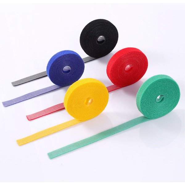1/3/5m Cable Storage Self Adhesive Fastener Tape Cable Ties Reusable Double Side Hook Loop Cable Tie Wires Management Straps