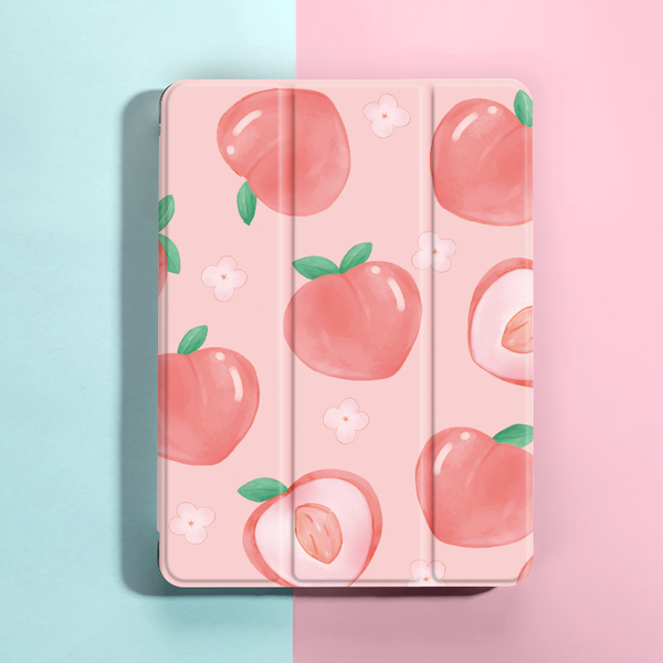 Étui au miel pêche pour iPad 9e/8e/7e génération, 10.2 pouces, housse pour ata Ni 4/5/6, avec porte-crayon, veille automatique