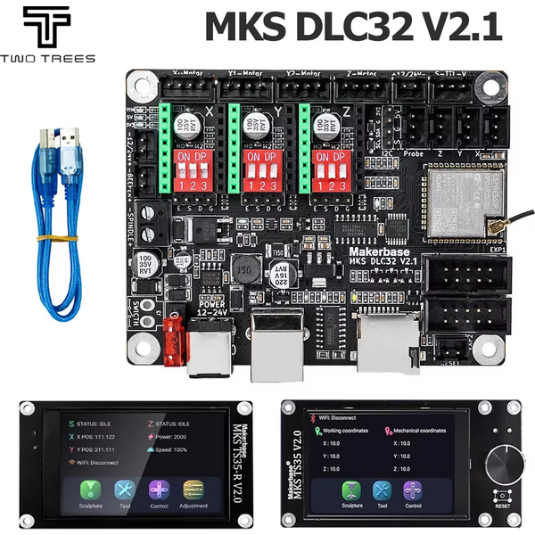 Carte contrôleur hors ligne MKS DLC32 V2.1 32bits, ESP32 WIFI GRBL, pour machine à graver au laser TS35, écran tactile