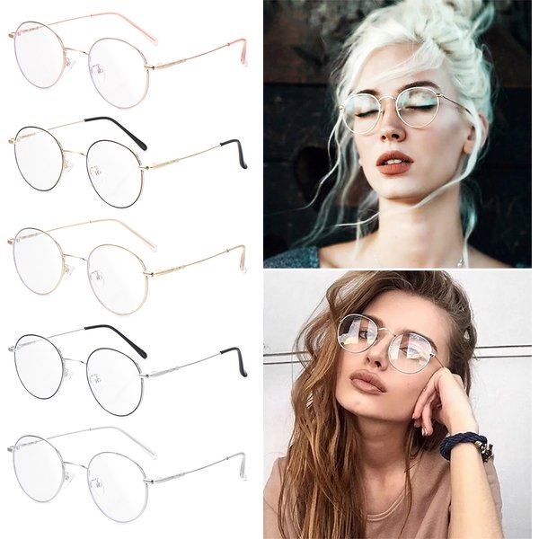 High-definition-Blaulicht Blockieren Gläser Frauen Männer Mode Klassische Metall Runde Computer Brille Anti Blau Rays Nerd Brillen
