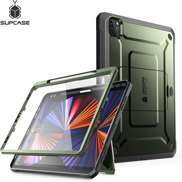 SUPCASE pour iPad Pro 12.9 (2022/2021/2020) UB Pro, étui de protection robuste avec béquille intégrée et protection d'écran intégrée