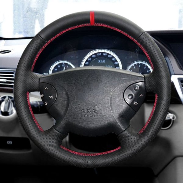 For Mercedes Benz E-Class W211 G-Class W463 2002 2003 2004 2005 2006 2007 Car Interior Steering Wheel Cover Leather Trim