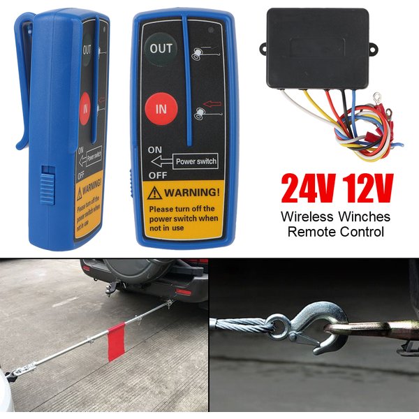 Electric Winch Remote Control Wireless Dual Handset Switch Controller 24V 12V For Jeep ATV SUV Trailer Auto Accessories