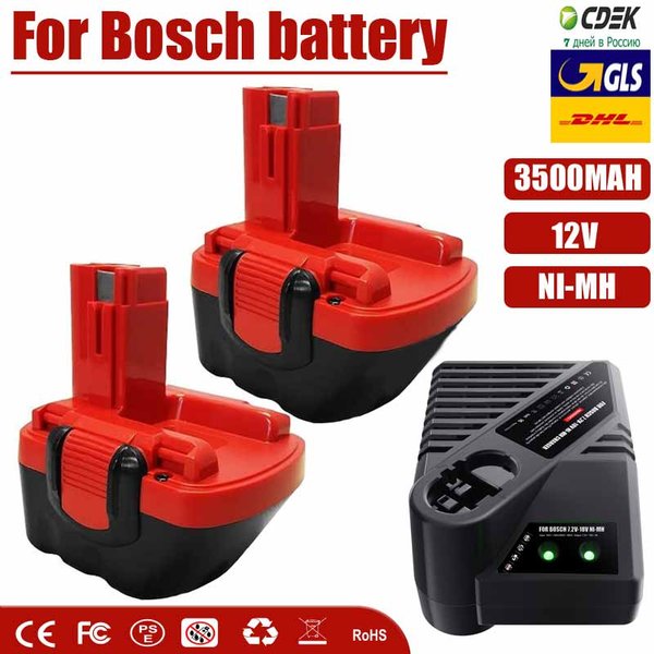 Batterie d'outil de remplacement avec chargeur, pour Bosch BAT043 NI-MH 12V 3500mAh PSR 1200 pour BAT043 BAT045 BAT046 BAT049 BAT120 BAT139 GSB
