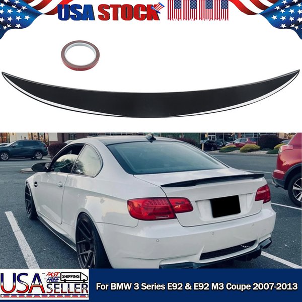 Für BMW 3er Serie E92 Coupé 325i 335i M3 2007-2013 Heckspoiler Benzin M Performance Glänzend Schwarz Heckklappen-Spoilerlippe Flügel