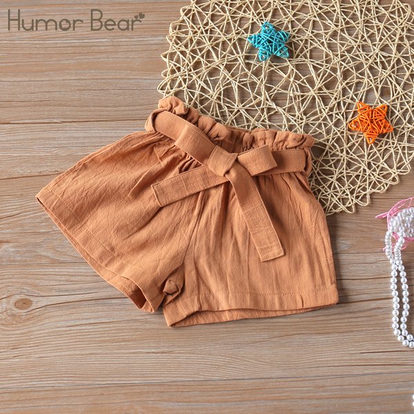 Humor Bear – short d'été pour enfants, jupes de couleur unie, à volants, avec nœud papillon, vêtements à la mode, nouvelle collection