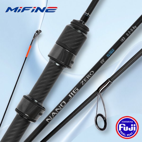 MIFINE Nano Jig Zero XUL Spinnrute 30T 0,2-0,8g 1,68m/1,83m Fuji-Ringe MF für Süßwasser Salzwasser Forellenangeln mit Solid-Tip