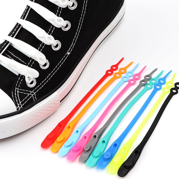 Lacets de chaussures élastiques en silicone pour adultes et enfants, accessoires de sport en caoutchouc, 14 pièces