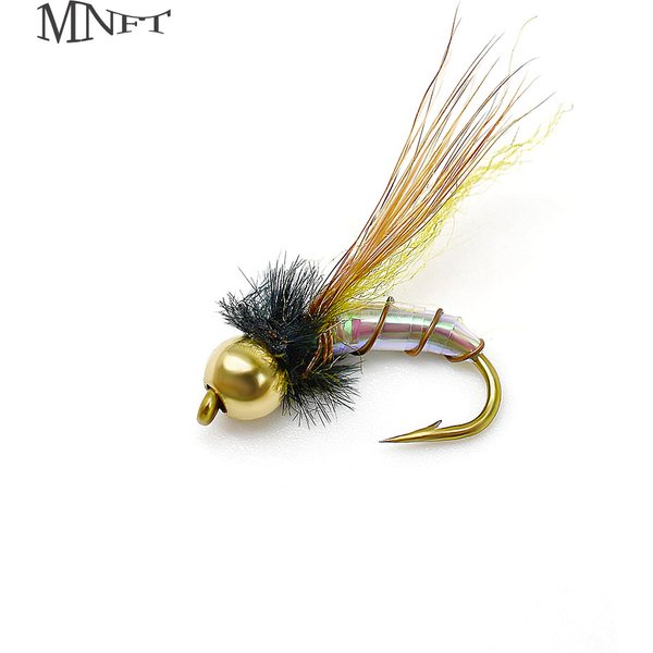 MNFT 10 pièces tête de perle en laiton holographique mouche truite pêche mouches nymphe humide sec leurre 12 #