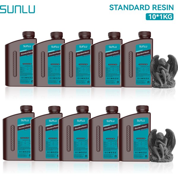 SUNLU Standard-3D-Druckerharz 10 kg 405 nm geruchsarmes hochpräzises Photopolymer-UV-Harz für die meisten LCD-3D-Druckmaterialien