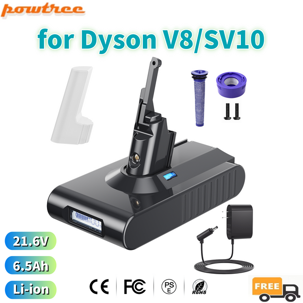 YH5 21,6 V 6500 mAh Ersatzakku für Dyson V8 Absolute Fluffy Pro Animal Motorhead SV10 21700 Akku Staubsauger