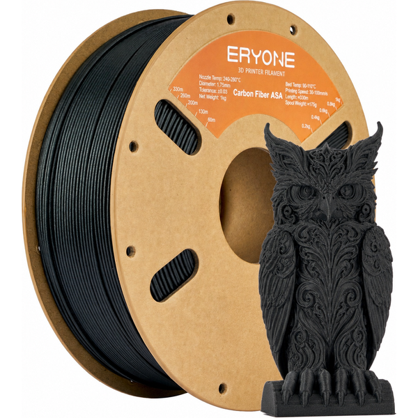 ERYONE Carbon Fiber ASA Filament 1,75mm UV- und Witterungsbeständig, ASA CF 3D-Druckfilament Perfekt für den Außendruck
