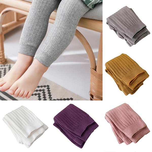 YWHUANSEN 0 à 8 ans printemps automne Double aiguille Leggings fille coton peigné côtelé Leggings bébé doux dentelle tricoté pantalon pour garçon