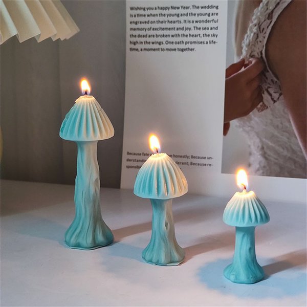 Nette Pilz Silikon Kerze Form Pflanzen Form Handgemachte DIY Aromatherapie Harz Gips Kunst Ornamente Backform Wohnkultur