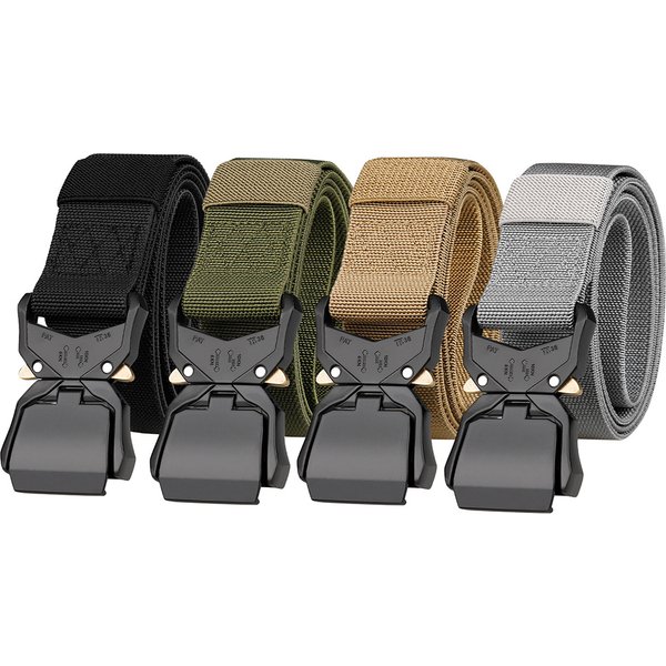 Ceinture tactique militaire pour hommes, randonnée en plein air, Camping, boucle à dégagement rapide robuste de 1.5 pouces, ceinture élastique extensible en Nylon