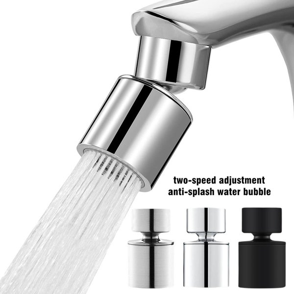 Buse de robinet de lavabo à 2 modes en laiton, nouveau, 360 ° Robinet rotatif anti-éclaboussures, aérateur d'évier de cuisine, robinet pressurisé, barboteur aérateur
